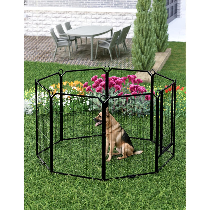 Panel Steel Pet Barrier With Door, 100.33cm H x 67.95cm W