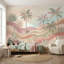 Papier peint pastel, paysage tropical, palmiers, désert, dunes-1716322028-1716322007