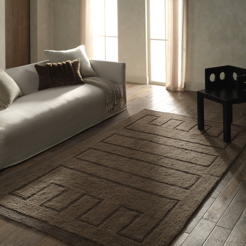 Pelagia Handmade Geometric Brown Area Rug, Rectangle 8'6" x 11'6"