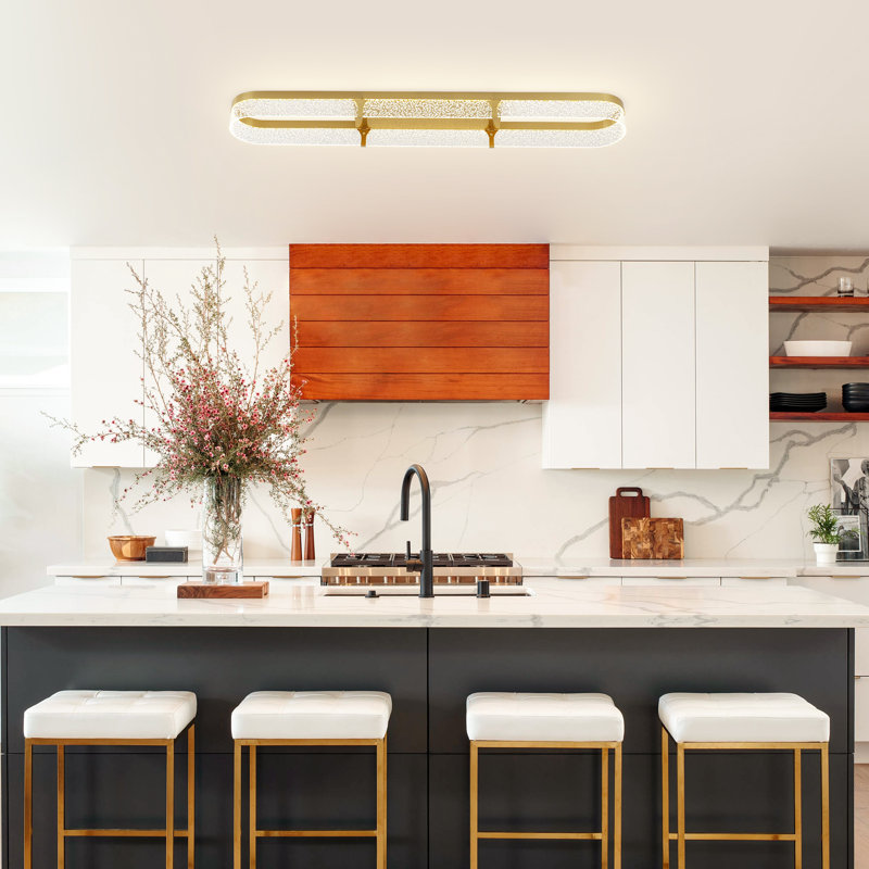 Acrylic LED Flush Mount, Gold
