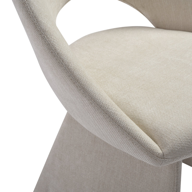 Angelina Modern Curved Back Upholstered Dining Chair - Set Of 2, Beige
