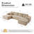 Koyu Compression Packed 6-Person Cloudelle Plush Corduroy Fabric Cloud Sectional With U-Shape Chaise,Modern Modular Sofa With Deep Seat, Upholstered Boneless Couch For Living Room Bedroom,No Assembly Required-913328191