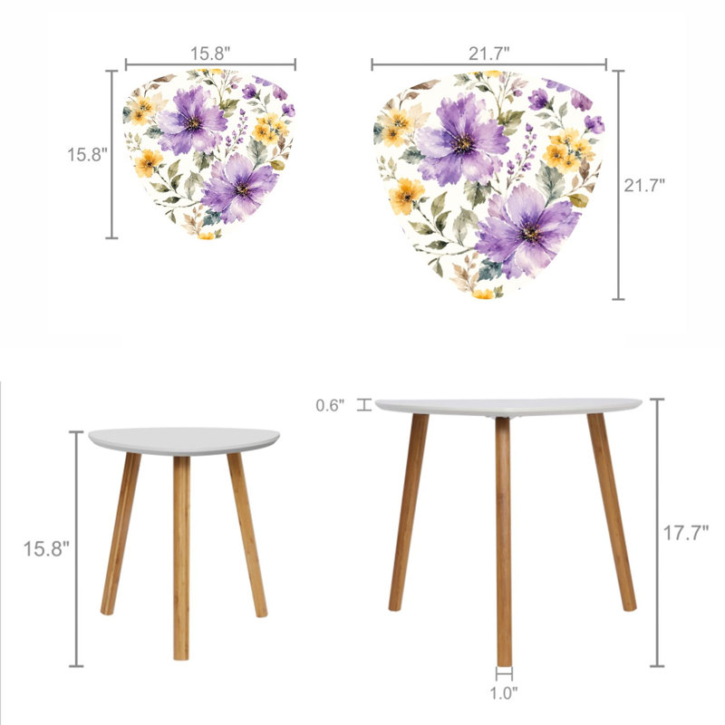 Ensemble de 2 tables basses gigognes Triangle