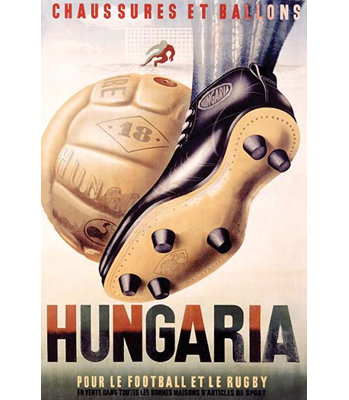 « hungaria foot chaussures », affiche rétro