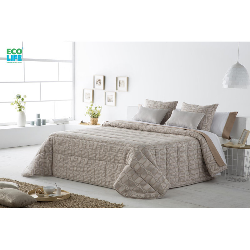 Daiyah Cotton Blend Quilt, Beige, 205cm W x 240cm L