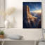 «Sunset Canyon Rock Formations Under Starry Night Sky», art mural-2145302531