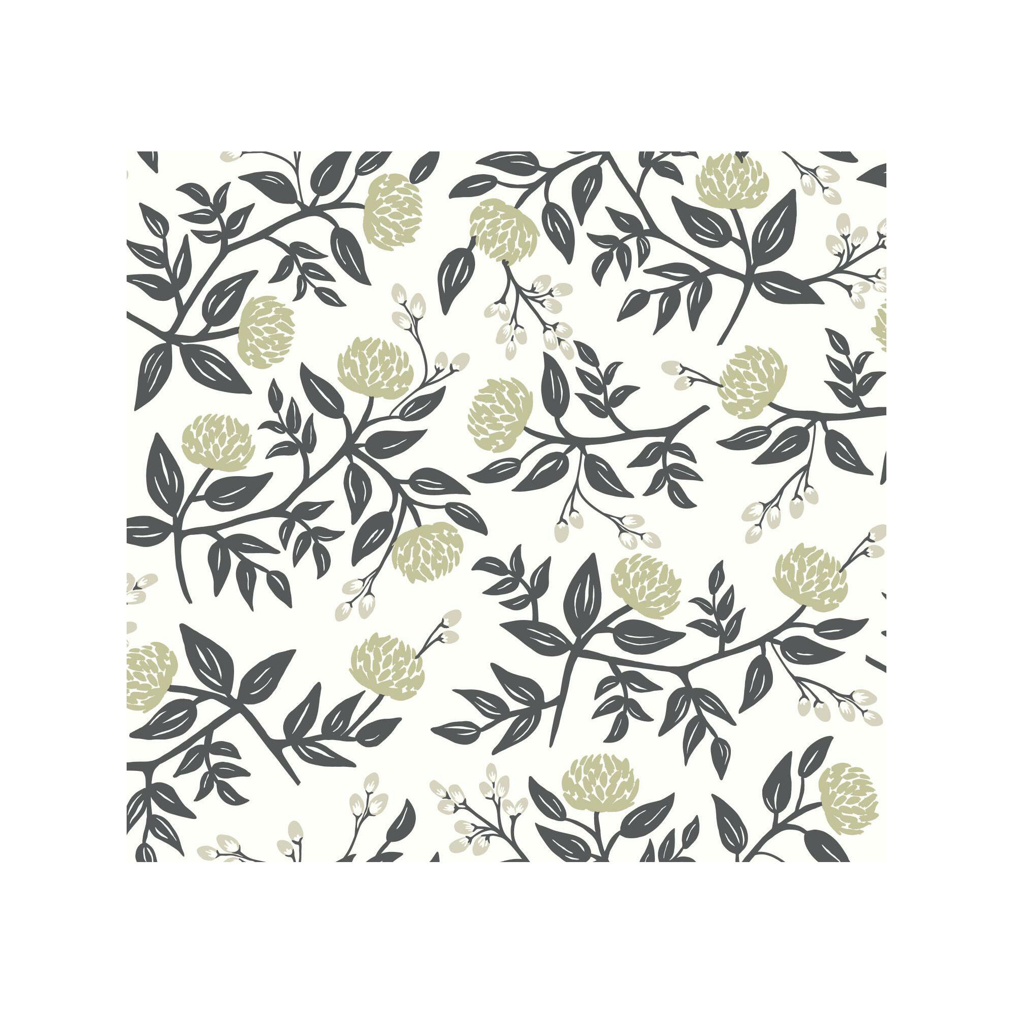 Rifle Paper Co. Peonies 27' x 27" Wallpaper, White/Black