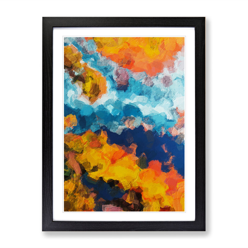 United Forever Abstract - Wall Art, Black Framed Paper, 66cm H x 48cm W, White