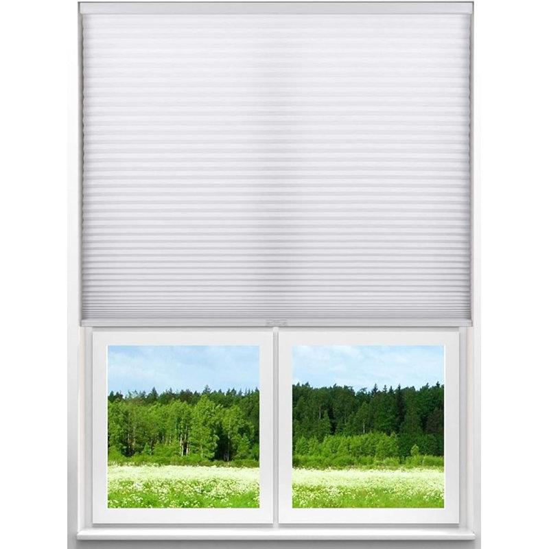 Pure White Cordless Light-Filtering Cellular Fabric Shade 24" W x 48" H