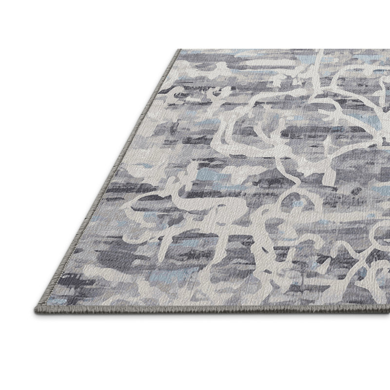 Machine Washable Gray Area Rug, Rectangle 8' x 12'