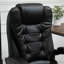Fauteuil de massage vibrant 7 points, fauteuil inclinable de direction haut dossier avec support lombaire, repose-pieds, dossier inclinable, hauteur réglable, noir