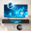 Meuble télé flottant mural avec DEL 16 couleurs, meuble télé moderne de 63 po pour téléviseur de 55 à 65 po-512408858