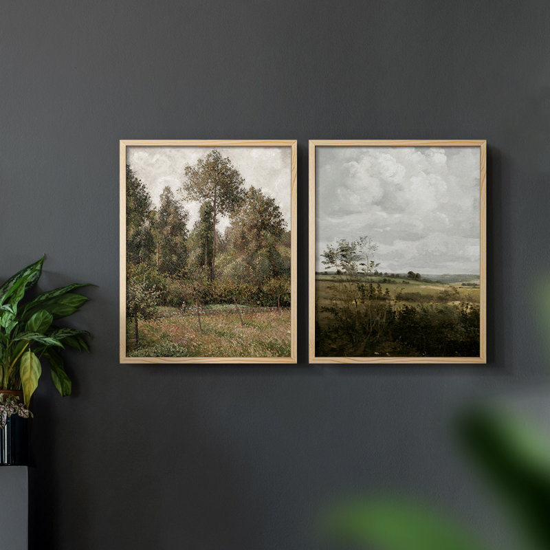 «Vintage Landscape XL III», 2 pièces, Naturel, H 10 po x l 16 po