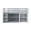 Twin Loft Bed with Drawer, Shelf & Pull-Out Desk, Solid Rubber Wood Loft Bed with Safety Guardrail, Grey-1428644568