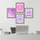 «Feeling Luck Motivation and positive Affirmation», impression sur papier 4 pièces