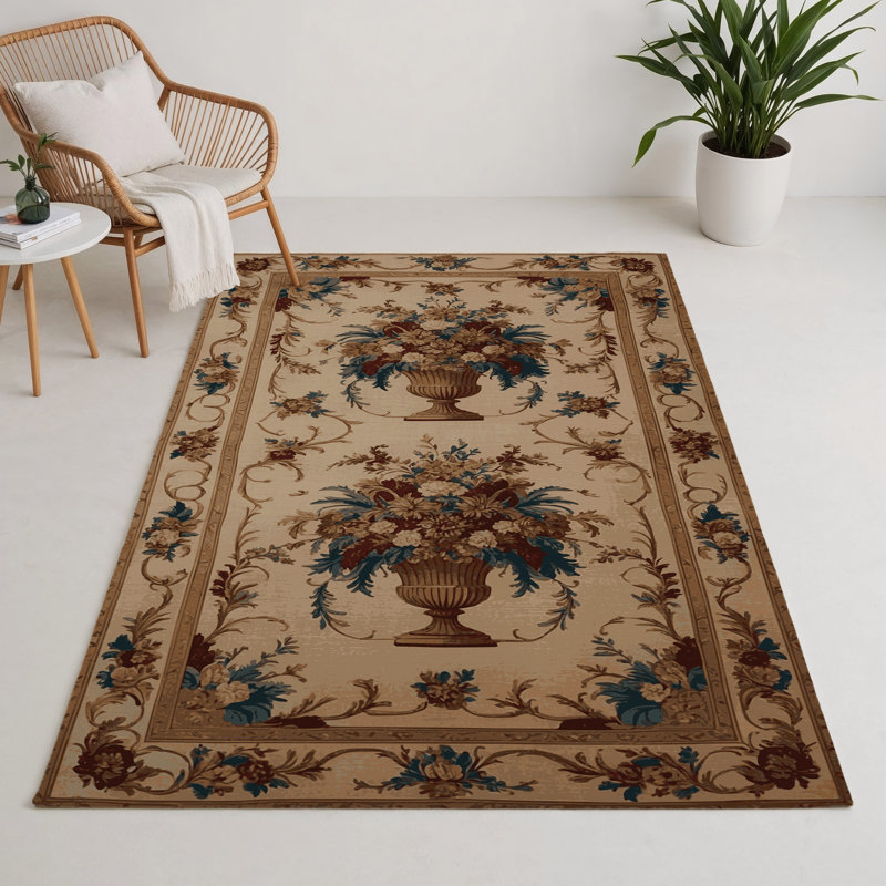 Tapis d'intérieur et d'extérieur brun français, Rectangle 9 pi x 12 pi