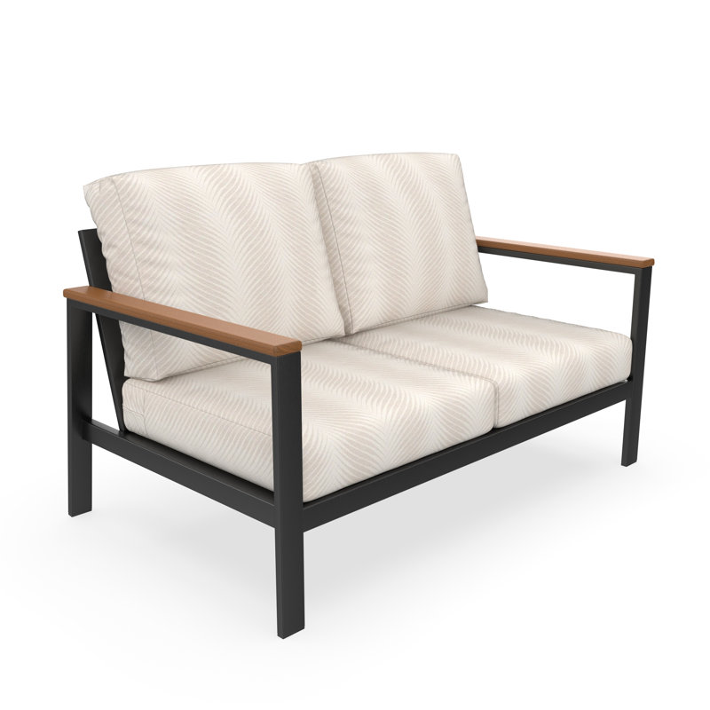 Townsend Loveseat with Sunbrella® Cushion, Sunbrella Calm Laurel, Brown