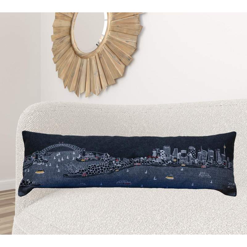 Coussin lombaire 14 "x 35" Sydney, 14 po x 35 po, gris