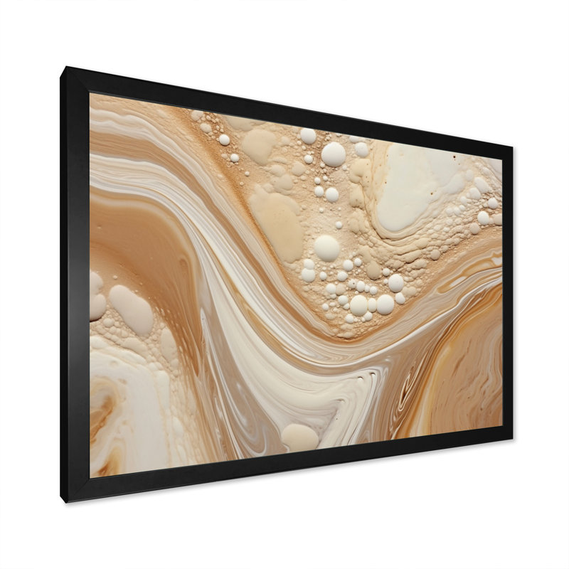 Crème marbrée mélodie III, Cadre simple noir, H 12 po x l 20 po x P 1 po