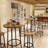 Modern Round Bar Table Set for Small Spaces - 2 Stools with Footrest