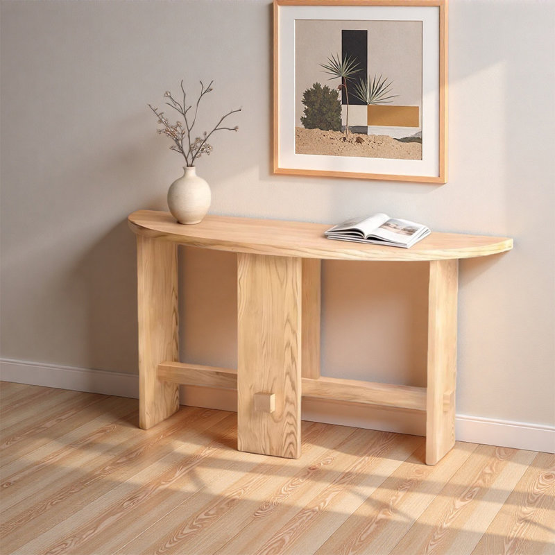 Console moderne en bois de pin, 29,53 po H x 47,24 po L x 11,81 po P, Bois naturel