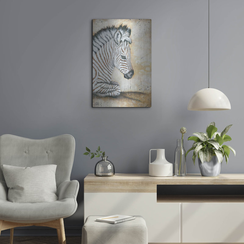 "Savannah Baby" par Britt Hallowell sur métal, H 24 po x l 16 po