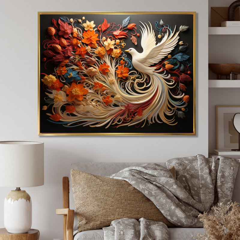 Ivelisse Christianity Pentecost Fire, Gold Floater Framed, 34" H x 44" W x 1.5" D