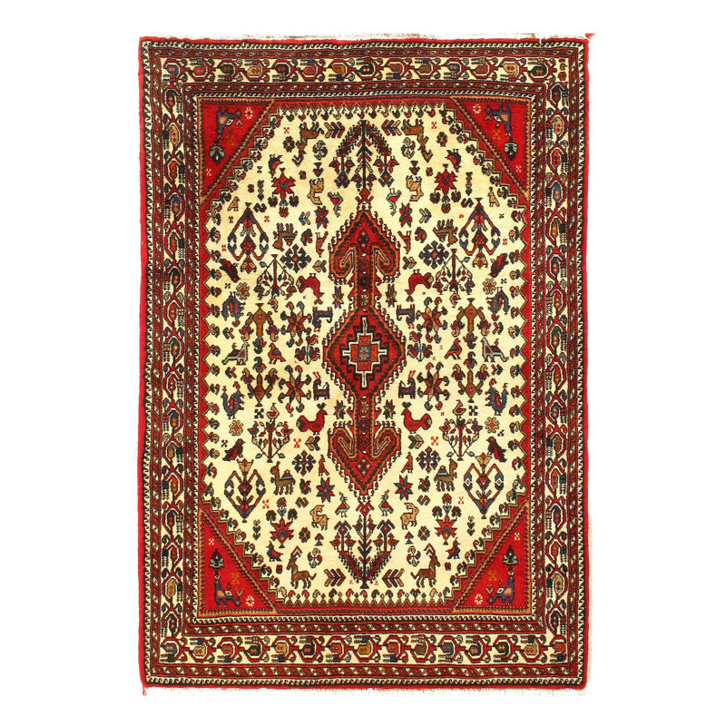 Tapis oriental en laine beige / rouge Malakie