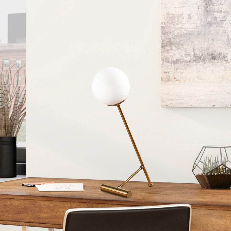 Lampe de bureau en métal Veropeso, Blanc, Rétro