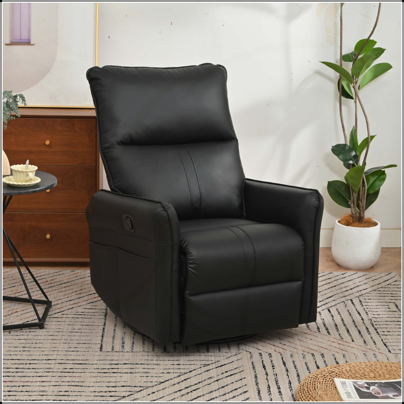 Modern Rocker Recliner Chair with 360° Swivel and Multiple Functions for Ultimate Comfort and Versatility, Black