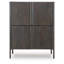 Armoire d'appoint Orso avec 4 portes et tablettes intérieures, bois brun 52 po