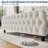 Modern King Size Bed Frame with 51'' Tall Wingback Headboard, Deep Button Tufted Soft Fabric Upholstered Bed, Noise-Free Wood Slats, No Box Spring Needed, White-531703751-531703749