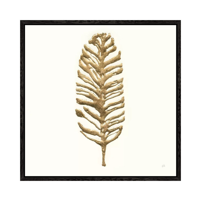 Gilded Palm III by Chris Paschke - Painting on Canvas, Black Framed Canvas, 66.04cm H x 66.04cm W x 3.81cm D