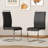 Modern Faux Leather Upholstered Dining Chairs Set of 2 with Chrome Base and Handles-2116302483