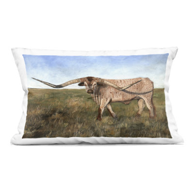 Antique Dog Gazing Up Decorative Printed Throw Pillow, design by Ethan Harper