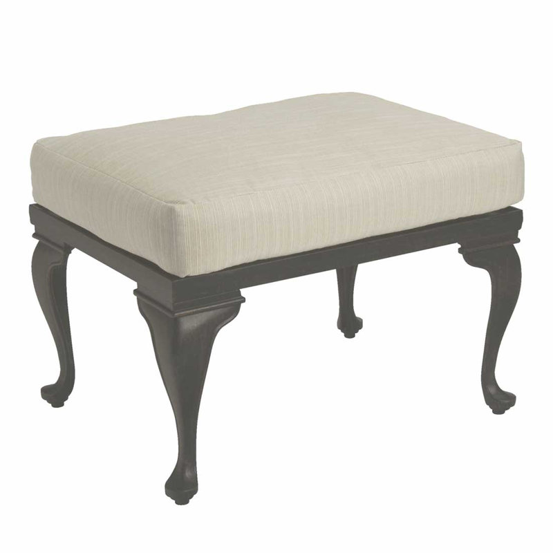 Provance Ottoman with Cushion, Rollo Chambray, No Welt, Slate Grey