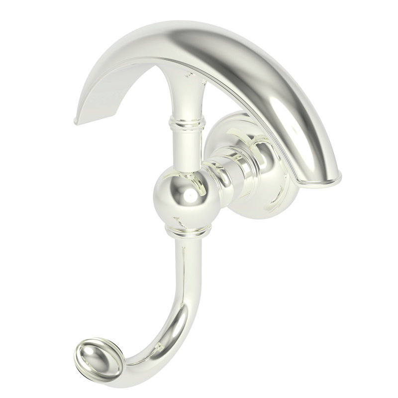 Columnar Double Robe Hook, Polished Nickel