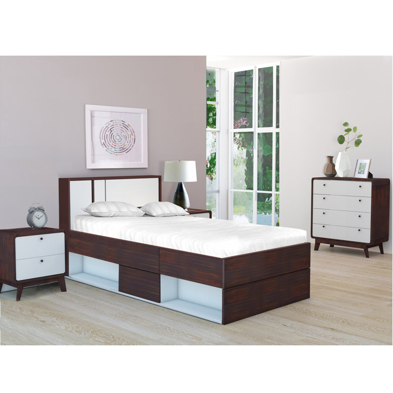 Brook Piece Bedroom Set, Walnut/White