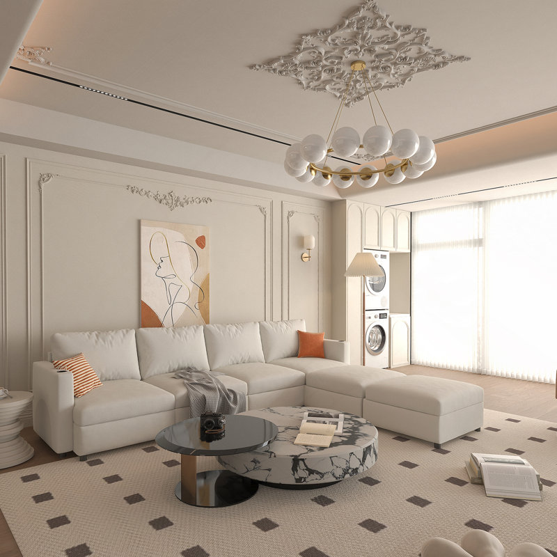 Grand canapé modulaire moderne, canapé modulaire en U avec fonction de rangement