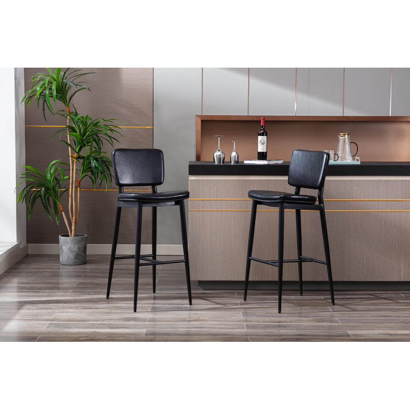 Mori Polyurethane Bar Stools, Black