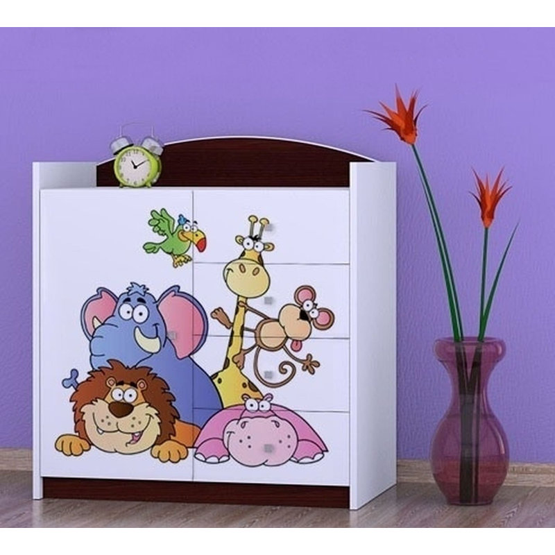 Niemeyer Kids 4 - Drawer Combo Dresser, Dark Brown