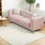 Canapés à compression, velours rose de 82,5 pouces, canapé Chesterfield moderne