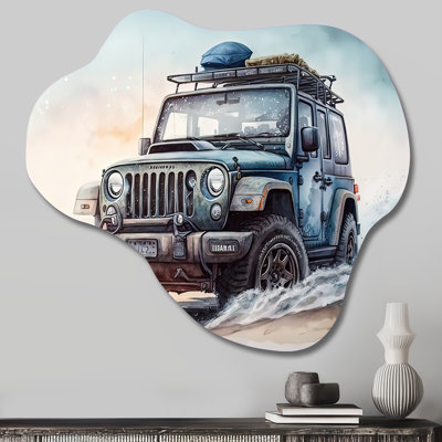 Off Road On The Beach II - Asymmetric Coastal Beach, reproduction d'art murale en métal