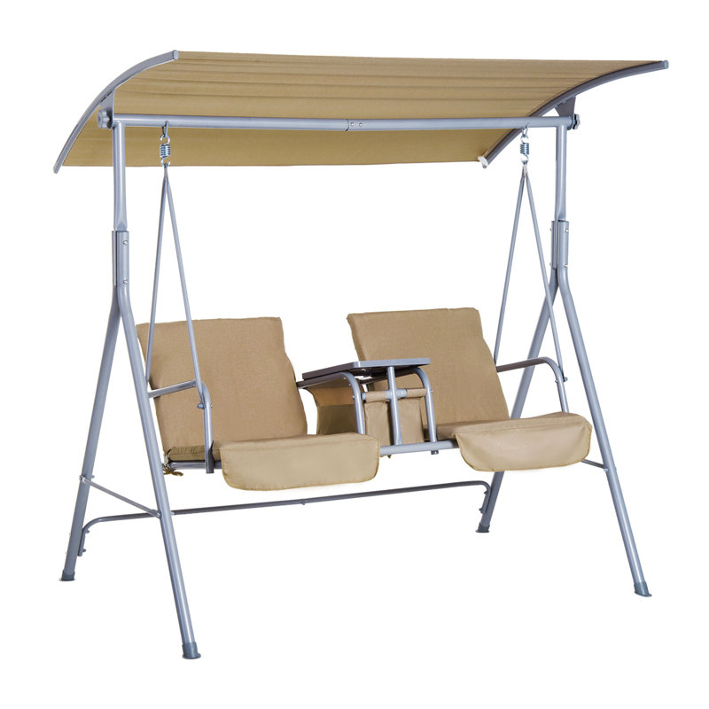 Balancelle de terrasse couverte avec support German, Taupe