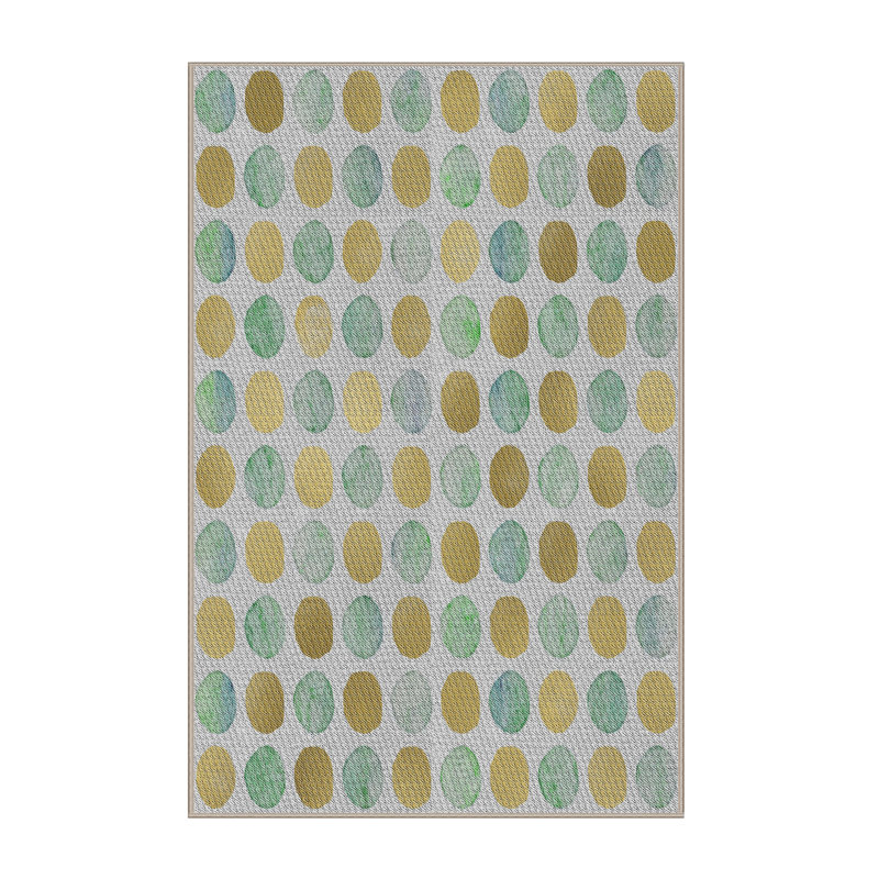 Tapis bleu à pois, Rectangle 5 pi x 7 pi