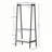 Black Solid Oak Standing Clothes Rack With Hanging Rack + Storage Shelf Clothes Rack
