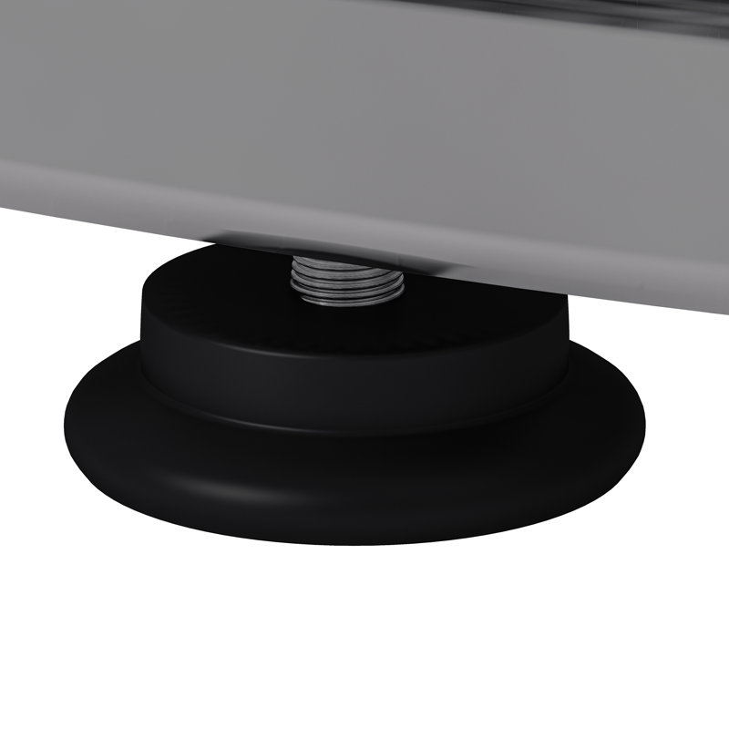 Table basse 31,50 "en verre rectangulaire moderne avec cadres en forme d'anneau, finition chromée et verre trempé gris, centre de table luxueux pour le salon, la chambre à coucher et le bureau, argent