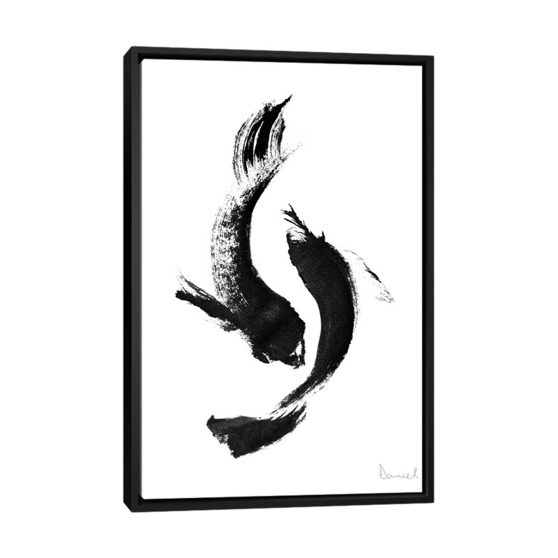 « Koi » par Dan Hobday-impression, H 26 po x l 18 po x P 1,5 po, Toile avec cadre noir
