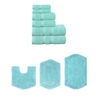 Ensemble de serviettes 6 pièces et de tapis de bain 3 pièces 100% coton doux Bryd Collection (ensemble de 9)