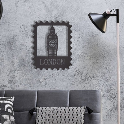 Élégant accessoire mural décoratif en métal, noir, 11,8 po x 14,6 po | Fabrication 100% métal, épaisseur: 0,08 pouce | Conception murale facile, parfaite pour la décoration intérieure et l'esthétique moderne, durable et élégante
